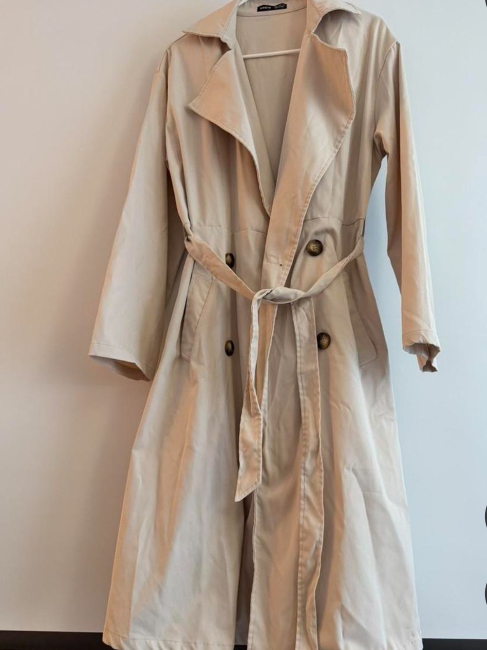 Women's Beige Trench Coat with Belt